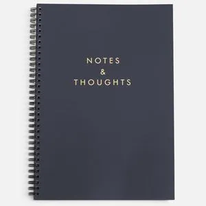 Caiet A4 Spirala, Coperta Neagra, Notes & Thoughts