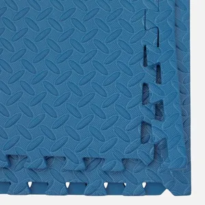 Covoraș modular puzzle, 4 buc, Albastru, 61,5x61,5x1,2 cm – poza 4