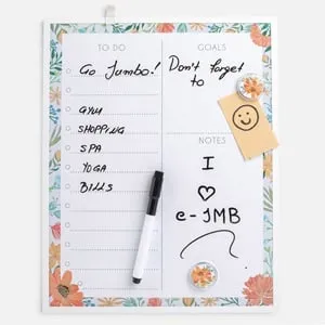Tabla magnetica pentru organizare cu 2 magneti si marker, 28x35,5 cm