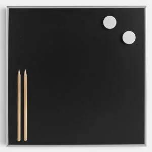 Tabla magnetica neagra cu creta, 2 markere si 2 magneti, 35,5x35,5 cm