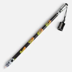 Creion gigant negru 38cm cu minge de fotbal si ascutitoare