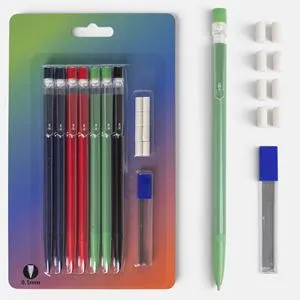 Set Creioane Mecanice Colorate cu Radiera și Mine de Rezerva 0,5mm