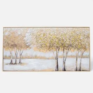 Tablou in Ulei cu Model Pomul Vietii, 122x62 cm, Rama Aurie