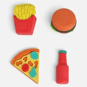 Set Radiere 3D Mese de Hrănuri - Pizza, Burger, Cartofi Prajiti & Ketchup