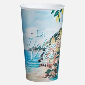 Pahar din plastic cu imprimeu Amalfi, 650 ml, Multicolor