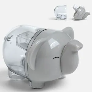 Ascuțitoare cu Recipient în Formă de Elefant Gri