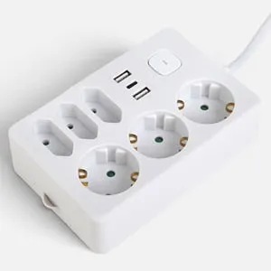 Prelungitor cu 3 prize Schuko, 3 prize europene, 2 USB si USB-C – poza 2