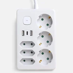 Prelungitor cu 3 prize Schuko, 3 prize europene, 2 USB si USB-C – poza 3