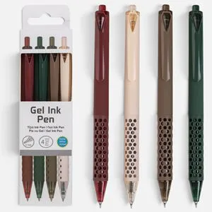 Set 4 Pixuri cu Gel 0.7mm cu Cerneala Albastra si Corp Colorat