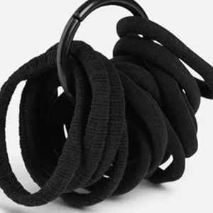 Elastice de Par Frotte Negre pe Inel Metalic, Set 15 Bucati pentru Femei – poza 3