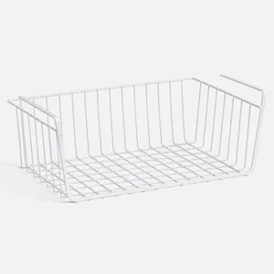 Raft organizator suspendabil din metal alb, 40x26x15 cm, spațiu suplimentar – poza 3