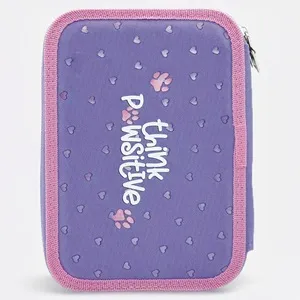 Penar dublu echipat pentru școală, lila cu model cățel, 14x4,5x20 cm – poza 4