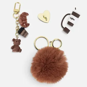 Set 4 Accesorii si Charm-uri pentru Cana Termos, Breloc Ursulet si Pompon – poza 3