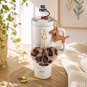 Set Accesorii Charmuri Animal Print pentru Pahar Termos Personalizare Unică
