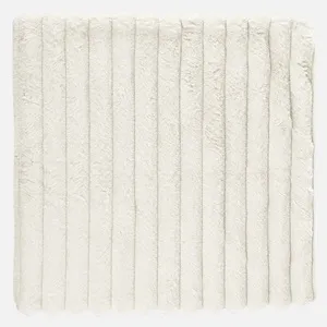 Fata de perna decorativa flannel ecru 45x45 cm cu fermoar – poza 2