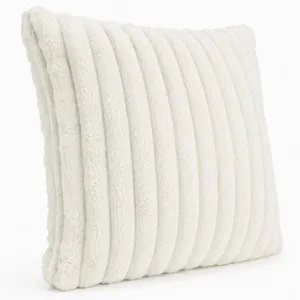 Fata de perna decorativa flannel ecru 45x45 cm cu fermoar – poza 4