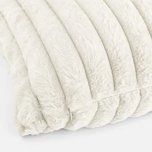 Fata de perna decorativa flannel ecru 45x45 cm cu fermoar – poza 5