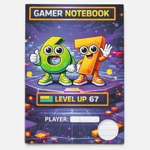 Caiet A5 Dictando Gamer Level Up, Coperta Decorata Personaje