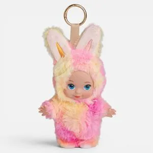Iepure de pluș roz-crem 20 cm pentru bebeluși
