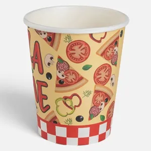 Pahare de hartie pentru petrecere 240ml model Pizza Time 12 bucati – poza 4