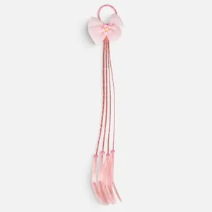 Elastic de Par cu Codite Roz si Funda cu Floare pentru Fete, 35cm – poza 2