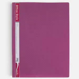 Dosar A4 cu Sina Metalica si Eticheta, Aspect Catifat, Bordo