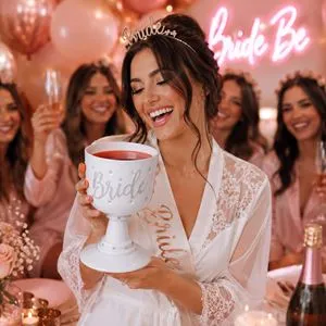 Pahar Gigant pentru Vin Alb cu Inscriptie Bride