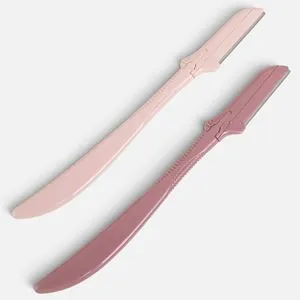 Set 2 Aparate de Ras pentru Sprancene, Roz Nude, Maner Subtire