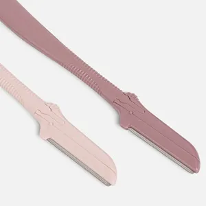 Set 2 Aparate de Ras pentru Sprancene, Roz Nude, Maner Subtire – poza 4