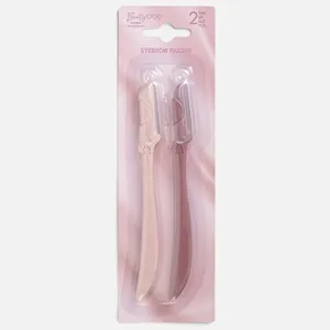 Set 2 Aparate de Ras pentru Sprancene, Roz Nude, Maner Subtire – poza 5