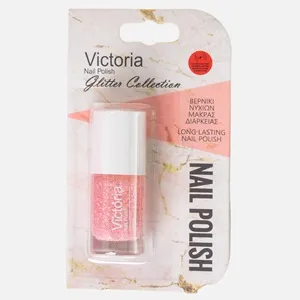 Oja de Unghii Roz cu Confetti Albe și Glitter, 6ml, Long Lasting – poza 3