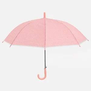 Umbrela de Ploaie Automata pentru Copii, Roz cu Buline, 66cm – poza 4