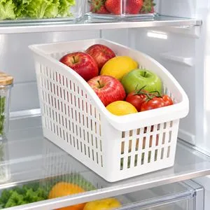 Organizator din Plastic Alb pentru Frigider, 29x16x17cm, cu Perforații