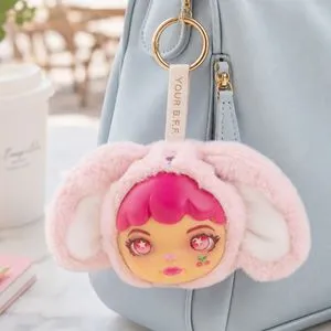 Breloc Charm Mini Roz Jucărie pentru Cheiuri și Rucsacuri