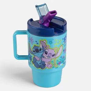 Pahar Plastic Albastru Deschis cu Maner și Design Stitch