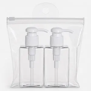 Set 2 sticle spray 100 ml cu dozator, recipiente goale din plastic transparent – poza 2