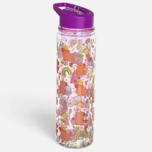 Sticla de apa pentru copii 500ml cu pai Flip Top si model Capybara – poza 3