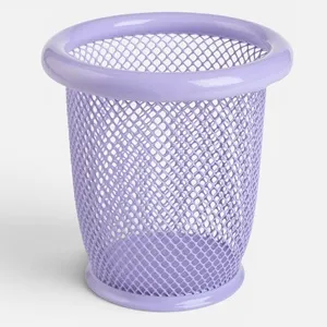 Suport pentru creioane si pixuri din sarma, lila, Ø10,5x10 cm – poza 3
