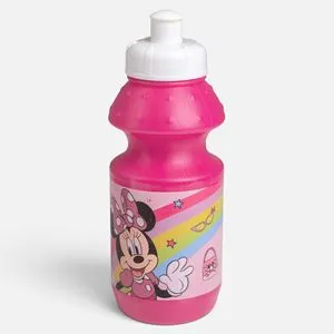 Sticlă pentru apă cu capac flip top, 380 ml, roz, design Minnie Mouse