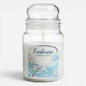 Lumânare parfumată albă Cotton Fresh în recipient cu capac, 80 ore – poza 3