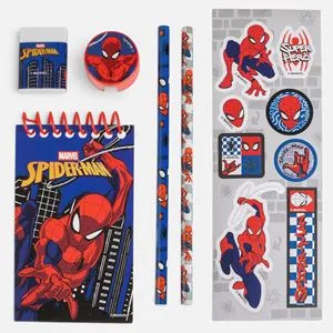 Set Scolar cu Imprimeu Spiderman, 6 Piese, Multicolor