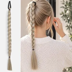 Extensie Par Impletit Blond Natural cu Elastic, 50 cm