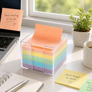 Set Note Colorate cu Suport, 700 File, 8,5x8,5 cm, 7 Culori