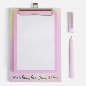Mapa Clipboard A5 cu Imprimeu Folie si Pix, 100 File, Design Rainbow