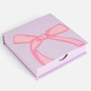 Notite in Cutie Lila cu Funda Roz, 150 File, 9,5x9,5x2,5 cm