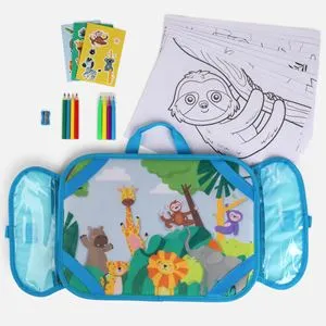 Set Scolar Creativ cu Penar Textil 23 Piese pentru Copii
