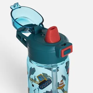 Sticla de Apa pentru Copii cu Pai Pop-Up si Vehicule 600ml – poza 3