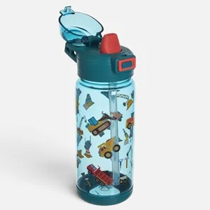 Sticla de Apa pentru Copii cu Pai Pop-Up si Vehicule 600ml – poza 4