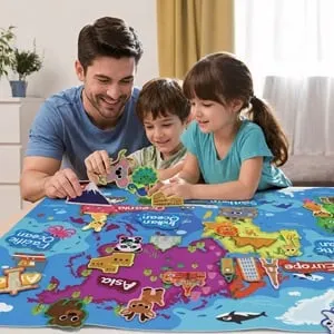 Busy Board Harta Interactiva din Fetru 103x70cm pentru Copii – poza 2