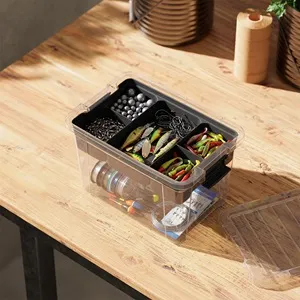Cutie Organizator Transparenta cu Raft Detasabil si Compartimente 2.25L – poza 6